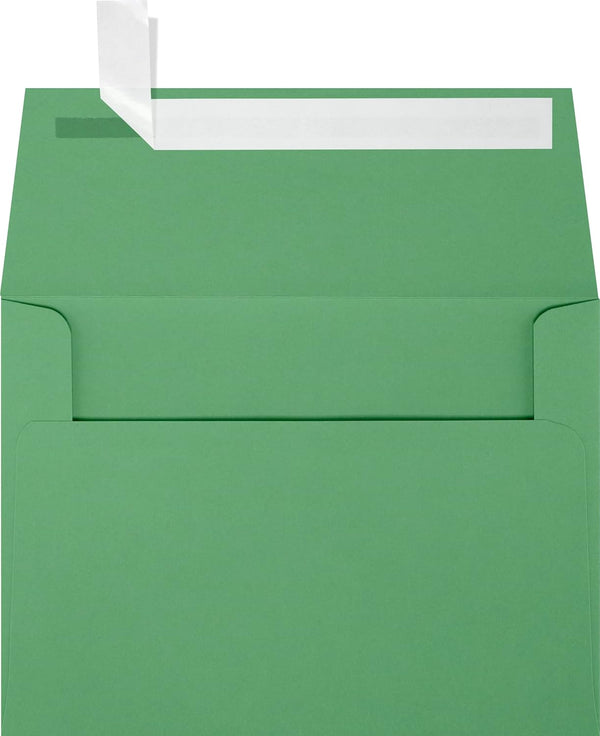 LUXPaper A6 Invitation Envelopes | 50 Qty | Peel & Press | 4 3/4" x 6 1/2" | Holiday Green | 80lb. Text