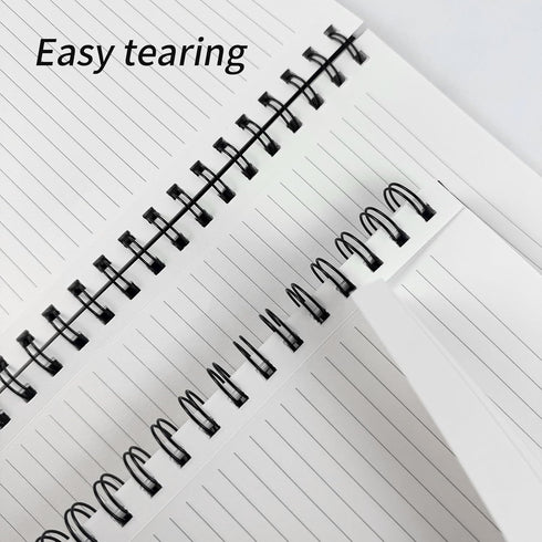 Lined Spiral Notebook B5 Black Journal: 4 Pack, 7mm College Ruled, 160 Pages, 100GSM Thick Paper