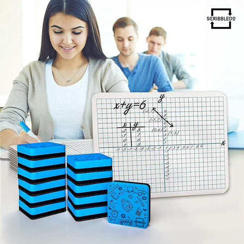 Scribbledo 12 pack Dry Erase XY Axis Graph Lap Boards, 9” X 12” for Student and Classroom Use, Math White Boards