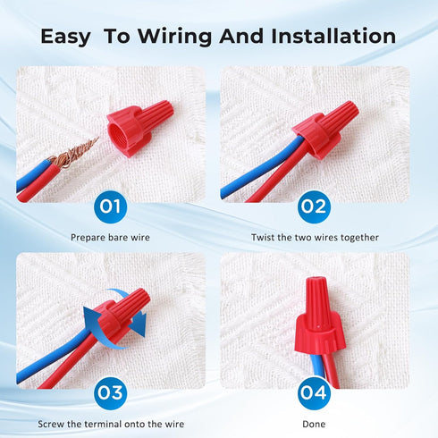 600PCS Yellow Wire Connectors Nuts, Winged Electrical Twist-On Easy Screw On Type for 18-10 AWG Wiring