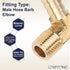 LTWFITTING 90 Degree Elbow Brass Barb Fitting, 3/8 ID Hose x 1/4-Inch Male NPT, Pack of 5