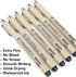 Extra Fine Point Writing Pens: 6 Black Ultra Thin 0.25mm No Bleed Gel Felt Ink Markers for Bible Journaling