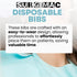 Pack 50 13" 18" SurgiMac Blue Patient Bibs Waterproof Medical Bibs Disposable Dental Bibs Plain Rectangle Napkins Paper