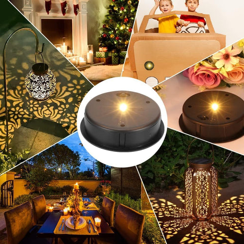 2 PCS Upgraded Solar Light Replacement Top for Outdoor Hanging Lanterns, 4.13 inch Warm White LED Solar Panel Lantern