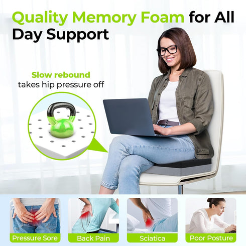 Tailbone AUVON Ventilation Seat Cushion with Innovation Heat Dissipation Design, Anti-bedsore Wheelchair Cushion