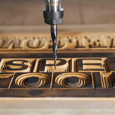 SpeTool Tapered Ball Nose Spiral Router Bit, 1.0mm Tip Diameter (0.5mm Radius) 4.82 Deg for CNC Milling Engraver