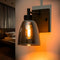 Kasiqilight 6 Inch Black Wall Sconce Light Fixture with Transparent Glass Lampshade, Industrial