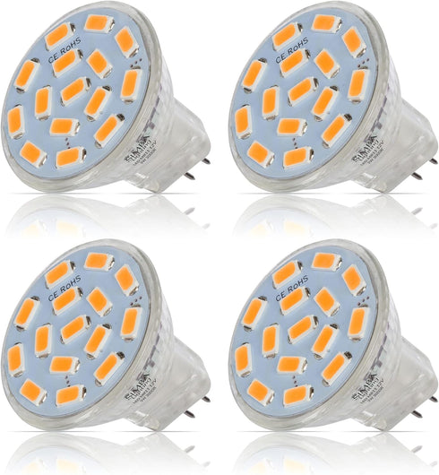 Simba Lighting LED MR11 Flood Light Bulbs - 4 Pack 12V 3W Halogen Replacement for Landscape, Accent, Track Lights