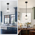 Shade,6.29" 1 Pendant Lights Kitchen Island,Farmhouse Black Pendant Light with Clear Glass Globe Glass Pendant Light
