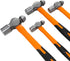 4-Piece Hammer Set, 8 12 16 24oz, Hammer HFS(R) Ball Peen Fiberglass Handle, Blow Striking Ball Pein Handle Tool