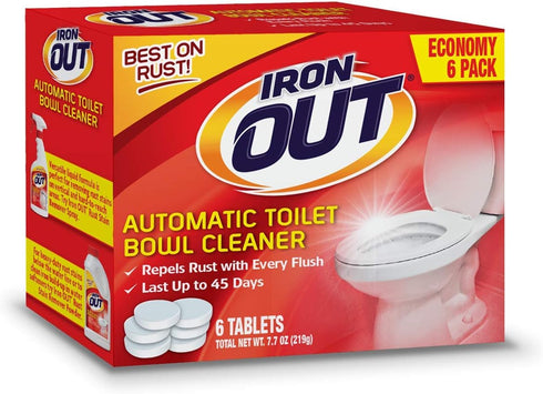 Iron OUT Automatic Toilet Bowl Cleaner, Pack of 1, 6 Tablets, Repel Rust and Hard Water Stains