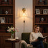 YJQHXY E26 Vintage Plug-in Wall Sconce with Switch, Clear Snowflake Glass Shade, Brass Fixture, Socket with Dual