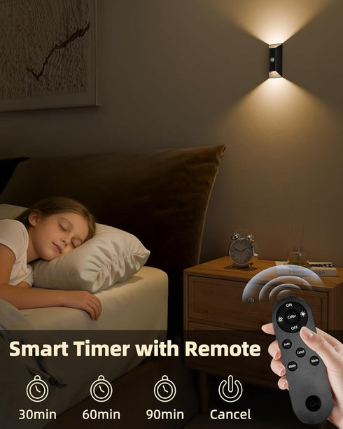 4000mAh 3 Dimmable, EZVALO Motion Sensor Wall Lights Indoor, Rechargeable Battery Operated Wall Sconces, Color Temps