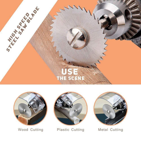 34 PCS Rotary Cutting Wheels Tool Kit, Mini Diamond Cutting Wheel, Circular Saw Blades for Woodworking