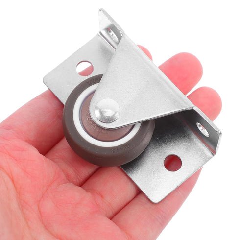 4pcs 1.2-inch Beaupretty Small TPR Fixed Furniture Casters with Metal Top Plate Silent Replacement Wheels for Cabinet