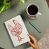 6x9 193 Lantern Press Chicken, Butchers Block Meat Cuts, Red Chicken on White (Lined Journal, Lay Flat, Pages, FSC