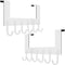WEBI Over The Door Hook - Towel Rack and Coat Hanger for Bathroom, 2 Packs, White