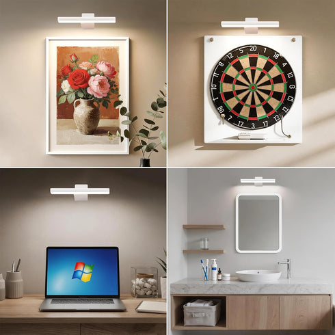 Giawosth 3 (2 Pack) Battery Operated Picture Lights for Wall, White Wireless Art Light for Paintings, Rechargeable