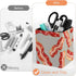 Meaudiwes Leather Pen Holder Stand Square Pencil Cup Desktop Stationery Organizer Food Bacon