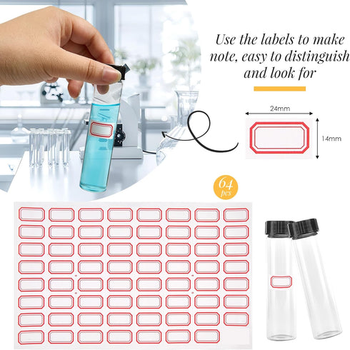 40ml Clear Glass Vials with Screw Caps and Plastic Stoppers, Leak-Proof Glass Test Tubes, 25PCS