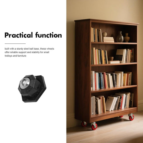 4pcs ABOOFAN Self-Adhesive Mini Furniture Wheels with Ball Bearings, Universal Rotation Swivel Casters for Rolling Cart