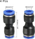 uxcell Push to Connector Fitting, 8mm to 6mm Tube OD Quick Connect Air Line Hose Pipe Fitting Straight Pneumatic Connector, Black 4Pcs