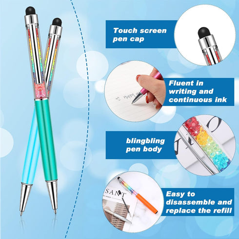 Hestya 26 Pieces Crystal Stylus Ballpoint Pen, Glitter Diamond Bling Writing Pens for Office School Supplies