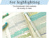 Double-Ended Creative Highlighter Cool Colors (Blue, Green, Dark Blue, Smoke Blue, Lavender, and More) with Blue Pouch