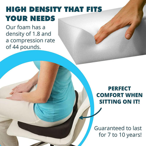 Foamma 2-Pack 2" 18" 18" x x High Density Upholstery Foam - Chair Cushion Square Foam for Dining Chairs, Wheelchair