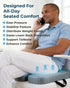 Yalfero Tailbone Gel Enhanced Travel Airplane Seat Cushion for Long Flights, Waterproof Stadium Portable Memory Foam