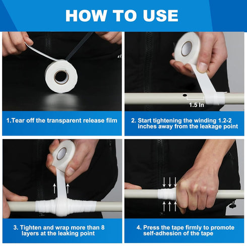 Self-Fusing Silicone Tape 1inx10', Heavy Duty Leak Proof Sealing Tape for Pipe & Plumbing Repairs, More DIY Uses