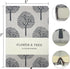 Linen Journal, Tree Printed Fabric Cloth Hardcover Notebook, B6, 264 Pages, 5x7 Small Ruled & Blank Sketchbook
