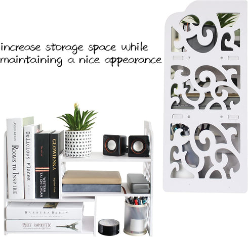 YGYQZ Small Bookshelf for Desktop Storage, Mini Cute Office Desk Shelves for Women and Kids