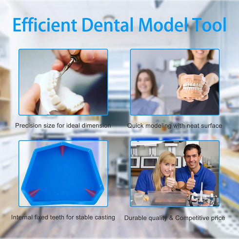 6 Pcs Dental Base Former Kit, Color Blue, Dental Lab Model Base Set, Plaster Mold Base Former