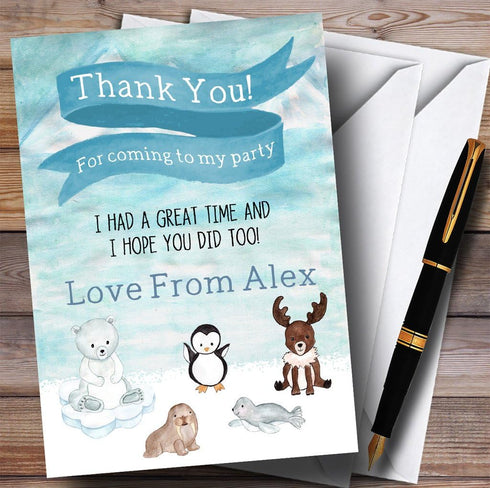 The Card Zoo Polar Ice Animals Party Thank You Cards
