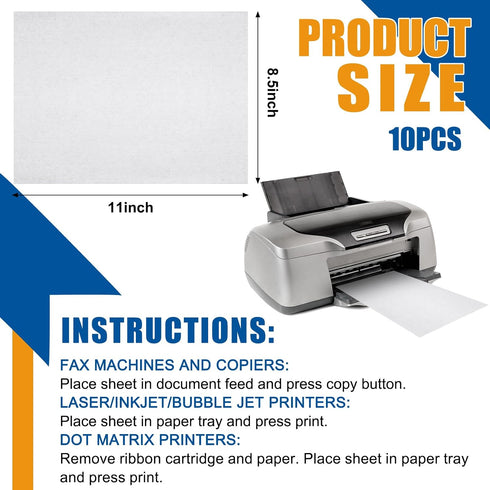Fuyoooo 10 8.5 11 Inch Pcs Printer Cleaning Sheet x Scanner Cleaning Sheets Laser Printer Paper for Copier Fax Computer