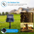 1 Pack 8 Modes Solar Waterfall Lights, 200 LED Outdoor Waterproof String Lights for Garden