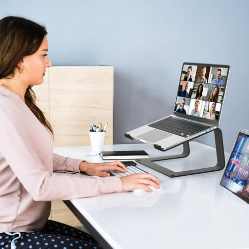 GleYo 10-16" Laptop Stand for Desk Detachable Aluminum Computer Riser Portable Metal Notebook Printer Stand Holder