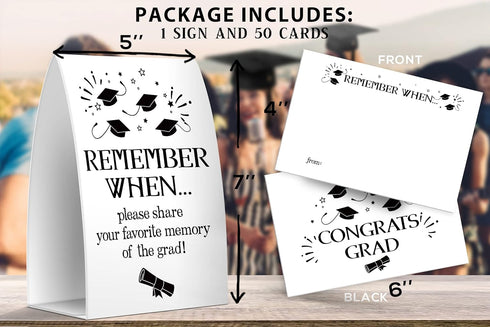 Pazag Pack 1 50 2026(006) Graduation Share a Memory Cards - of Sign And Memory Cards, Graduation Party Supplies