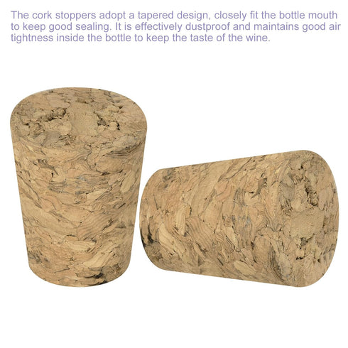 MECCANIXITY Tapered Cork Stoppers, 22x17x27mm Wooden Leakproof Soft Corks for Wine Beer Bottle Crafts, Pack of 10