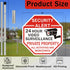 2 Pack 36" 12"x12" Security Sign, Private Property Video Surveillance Sign, with Metal Stakes, Reflective Rust Free