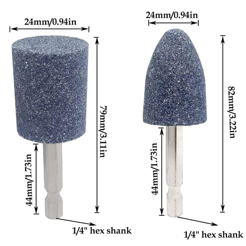 4pcs Metal Grinding Stone Set, Rotary Tool Grinding Stone Wheel Head with 1/4 Inch Shank