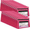 YoeeJob 24 Pack Pencil Pouch for 3 Ring Binder, Expandable Zipper Binder Pouches with Clear Window (Rosy)
