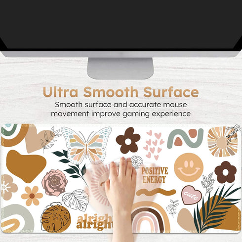 iCasso Large Gaming Desk Mat, XXL Mouse Pad with Stitched Edges and Stable Rubber Base for Office Home Work