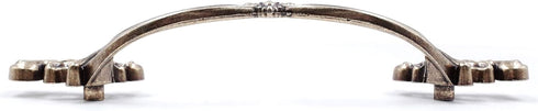 JETLAND 4-Pack, 4" PW1619ABR102 French Provincial Drawer Pulls - Antique Brass, Hole Centers, Vintage Shabby Chic Pulls