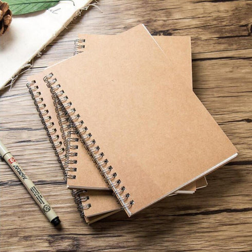 Soft Cover Spiral Notebook Journal, Coofficer Blank Sketch Book Pad, 100 Pages, 7.5 "x 5.1" (Brown)