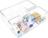 Stackable Clear Drawer Organizers, Small Makeup Vanity Storage Bins, Office Desk Drawer Dividers, 2 Pack Triple