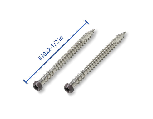 Composite Decking Wood Screw, 10x2-1/2", Star Drive Torx 20, Type 17 Slot Point, 1 Free Bit Included