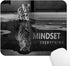Mindset is Everything Inspirational Quote Mouse Pad - Cute Cat Stared at Its Reflection, Funny Motivational Mat