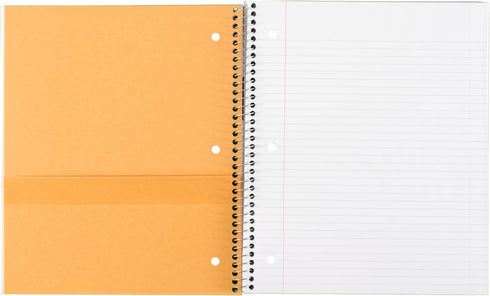 Five Star Spiral Notebook, 1 Subject, College Ruled, 11" x 8-1/2", Assorted Designs, 6 Pack